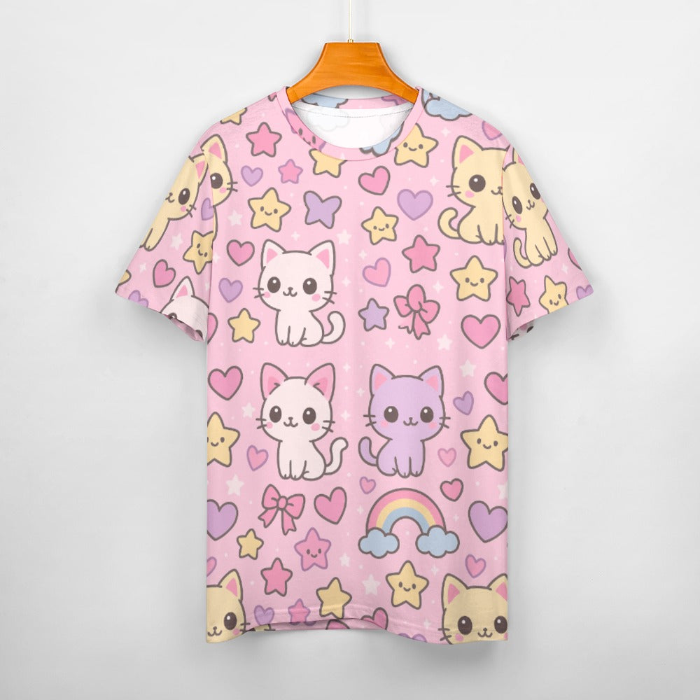 Harajuku Kawaii Cat Rainbow T-Shirt
