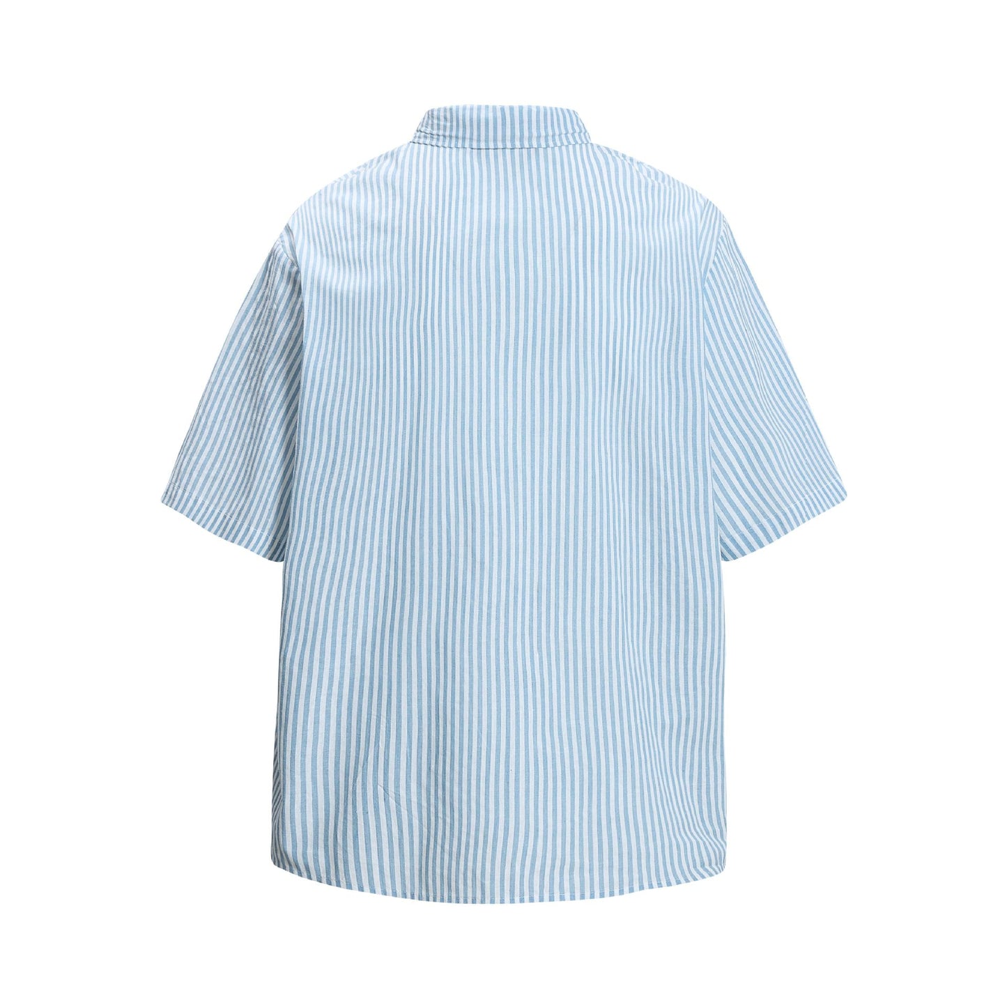 Western Denim Printed Short-Sleeved Shirt — Harajuku Street Style Japan