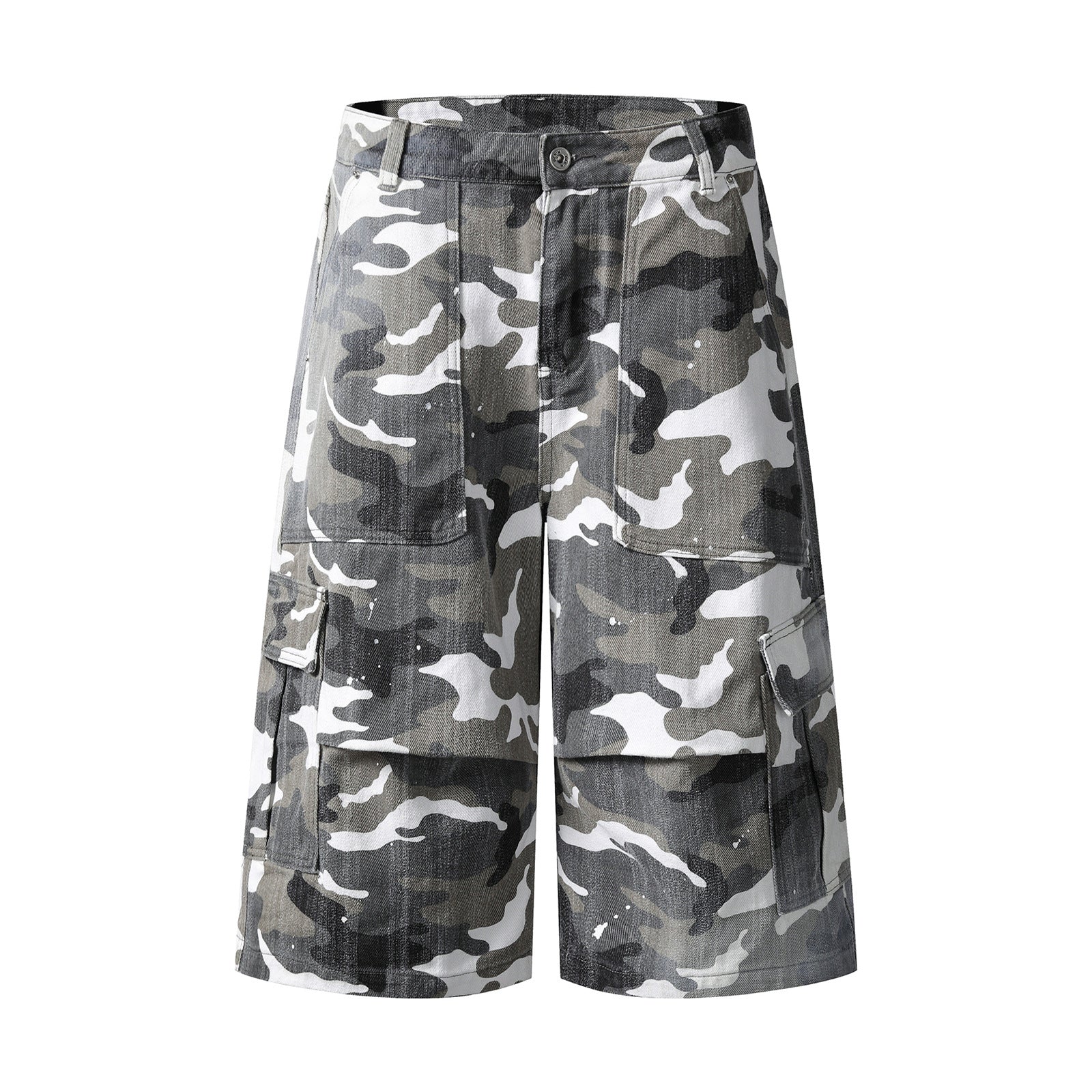 Multi-Pocket Camouflage Work Shorts