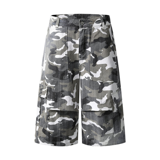 Multi-Pocket Camouflage Work Shorts