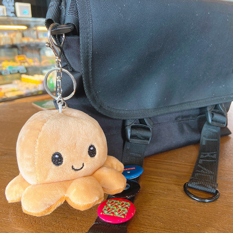 Plush Flip Octopus Keychain Pendant