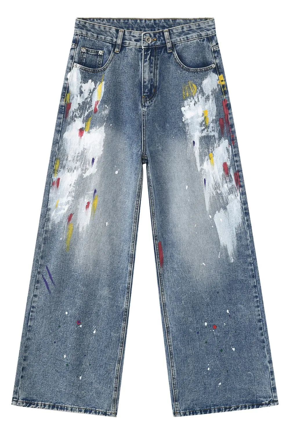 Playful Painting Jeans with Pockets