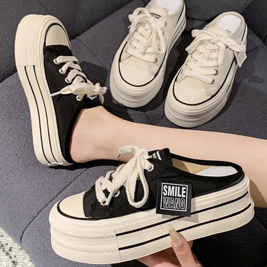 Harajuku-Inspired Baotou Half Slippers for Women