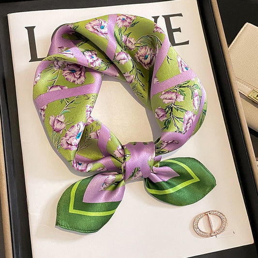Playful Mulberry Silk Square Scarf for Women