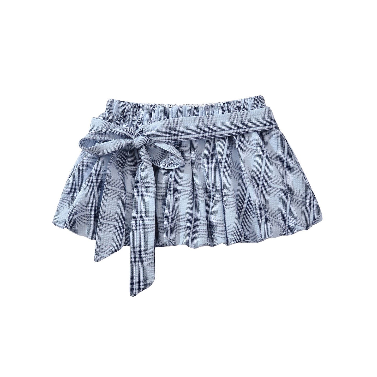 Butterfly Tie Decoration Casual Plaid Skirt Pants