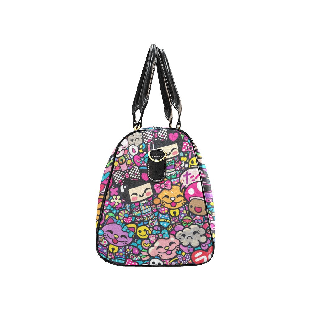 Harajuku Pop Parade Travel Bag (Black) Large