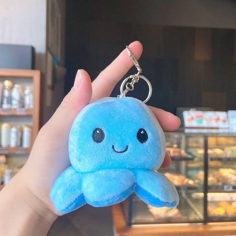 Plush Flip Octopus Keychain Pendant