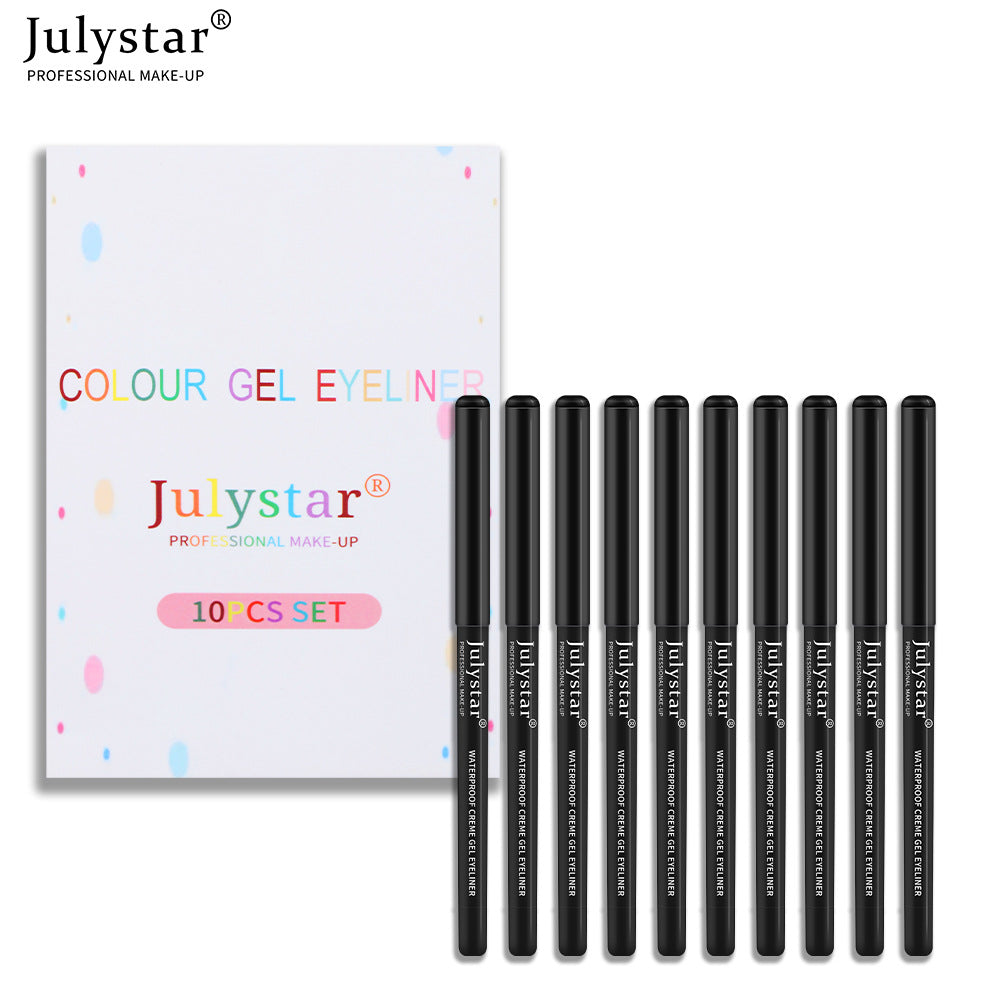 Harajuku Style Waterproof Eyeliner Pencil Set – 10 Colors