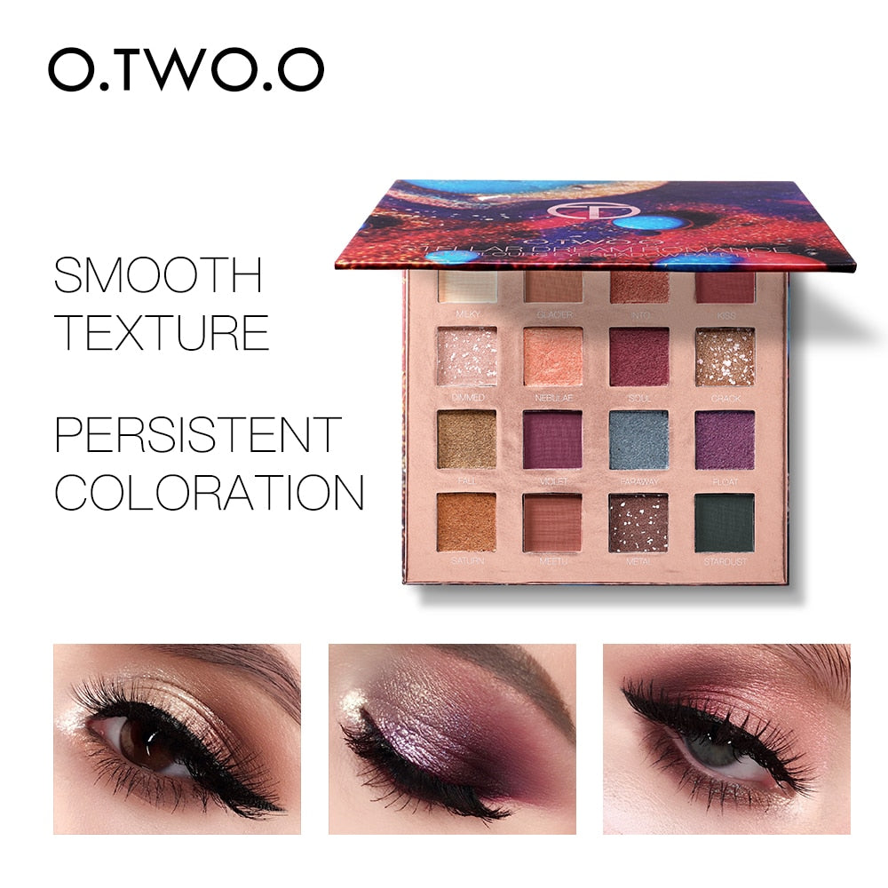 Stellar Romance 16-Color Eyeshadow Palette - Vibrant & Long-Lasting