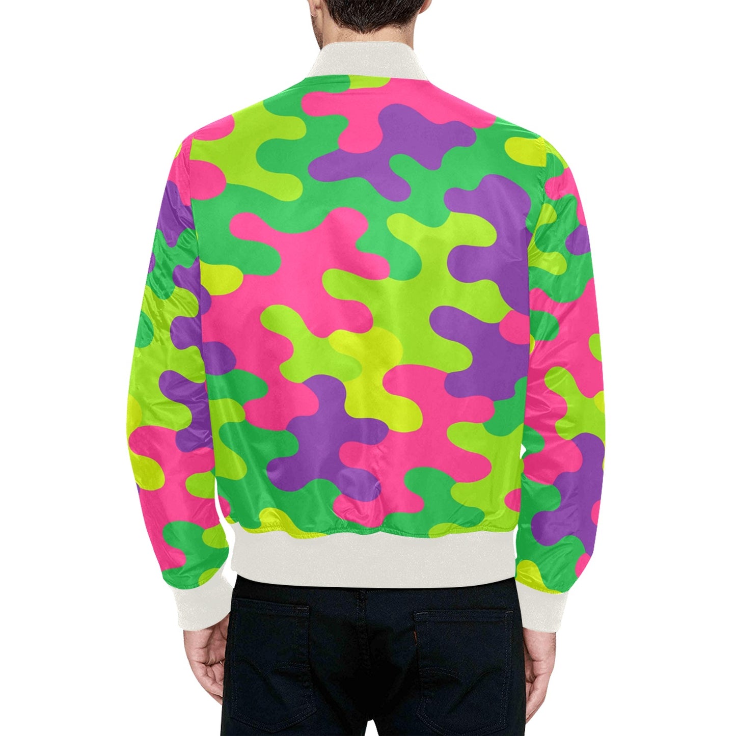 Harajuku Rainbow Camo Bomber Jacket