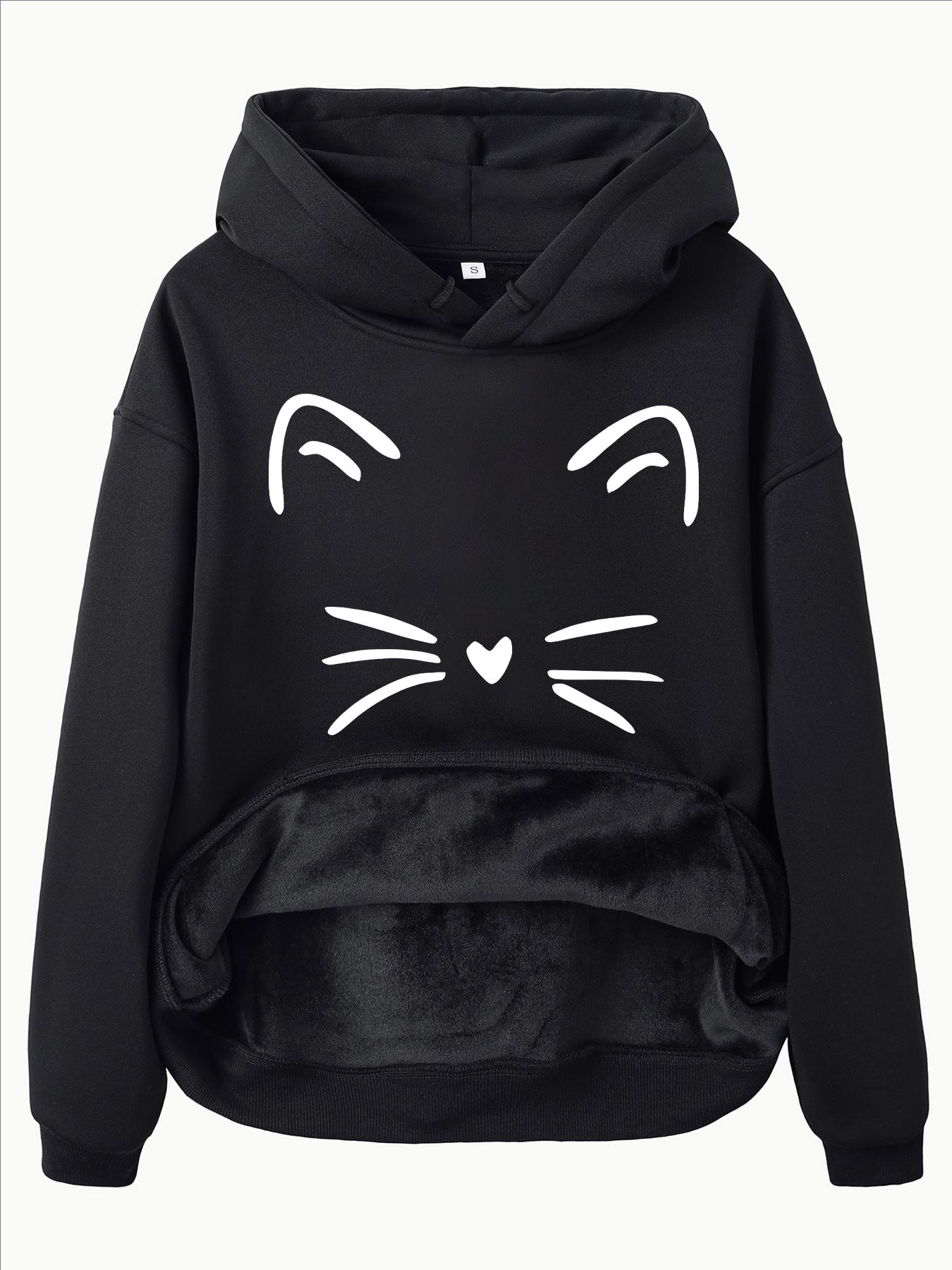 Hooded Long-Sleeve Fleece Hoodie with Kangaroo Pocket