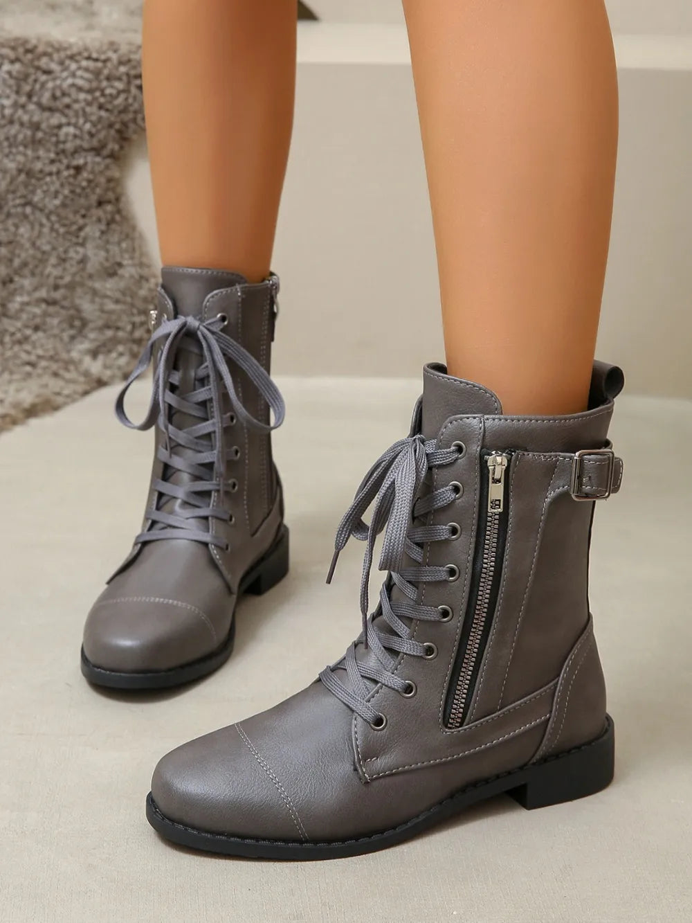 Leather Lace-Up Boots for Stylish Casual Wear