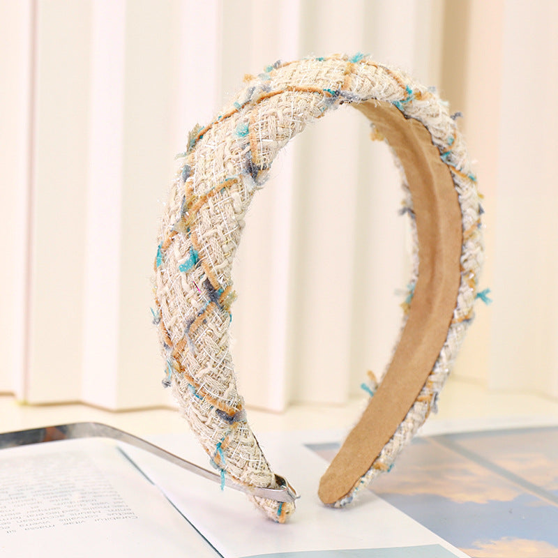 Vintage Knitting Plaid Headband for Women