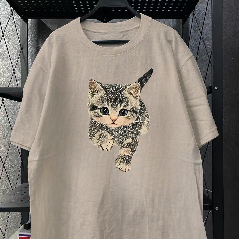 Cute Style Cotton Women's Short Sleeve Fashion INS Style Top American Trendy New Arrival