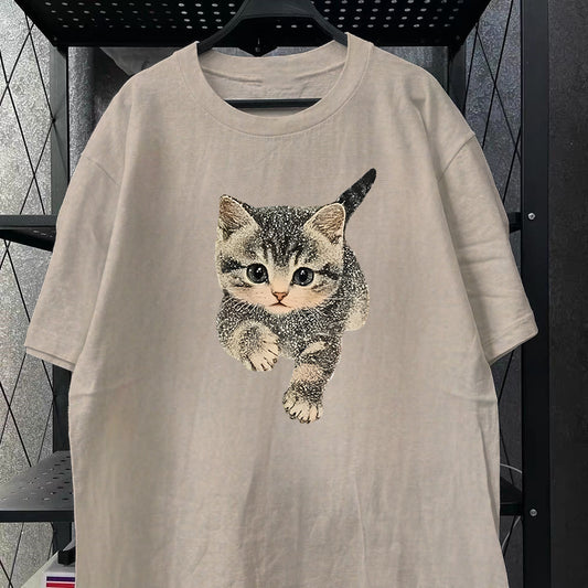 Cute Style Cotton Women's Short Sleeve Fashion INS Style Top American Trendy New Arrival