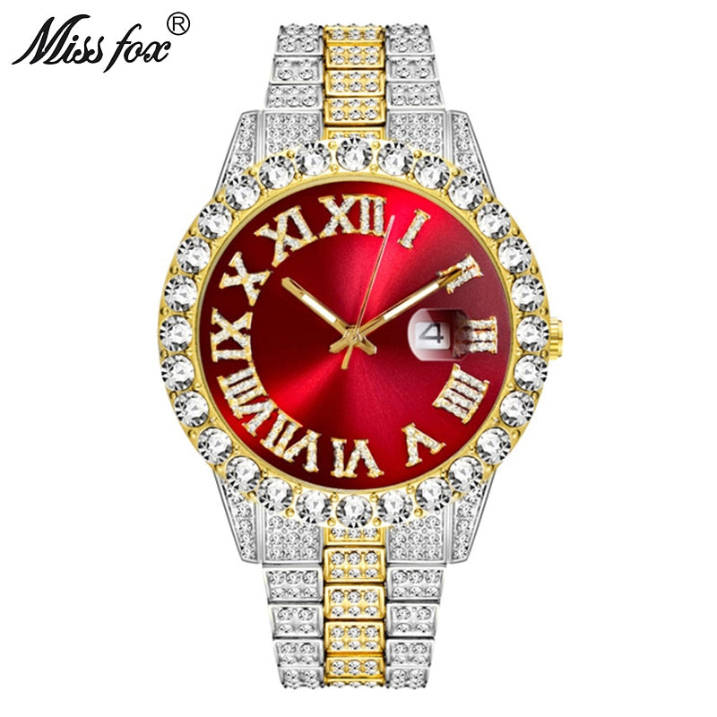 Iced Out Luxury Men's Watch - 18K Gold Plated
