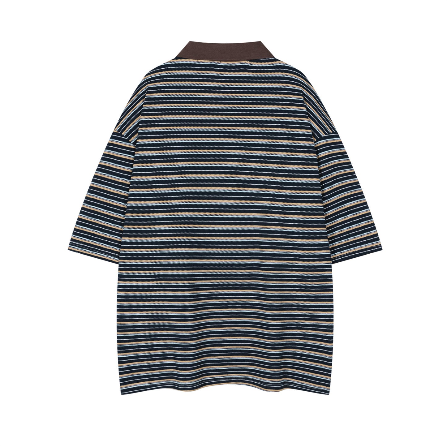 Retro Stripe Heavy Embroidery Casual T-Shirt