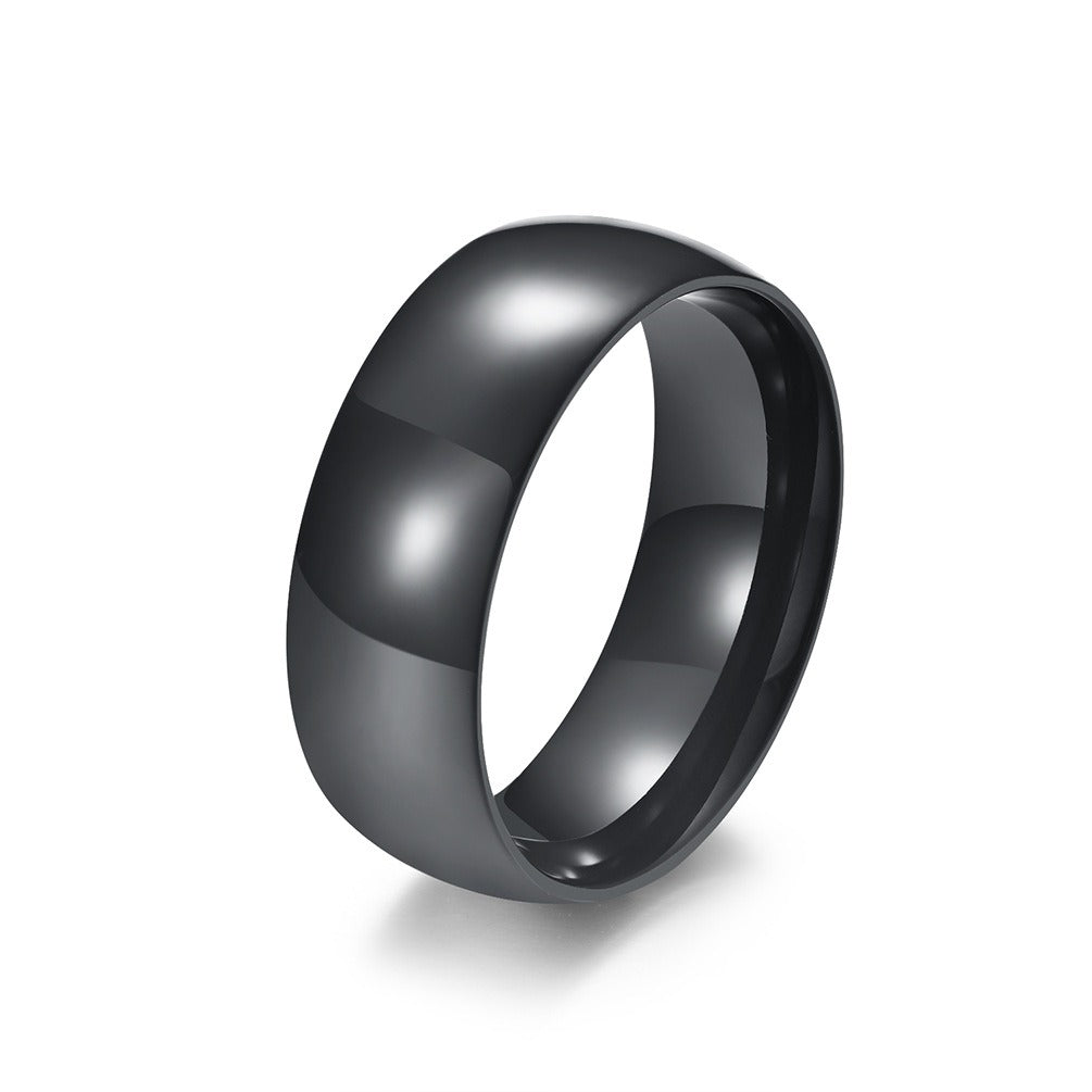 Glossy Gold Plated Curved Titanium Steel Couple Tail Ring