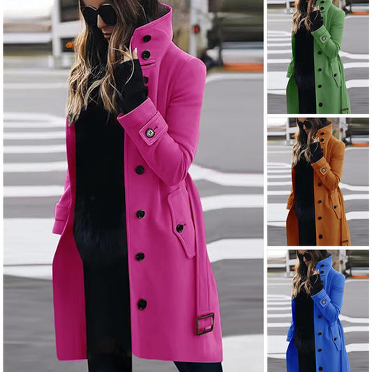 Harajuku Style Woolen Multi-Button Coat