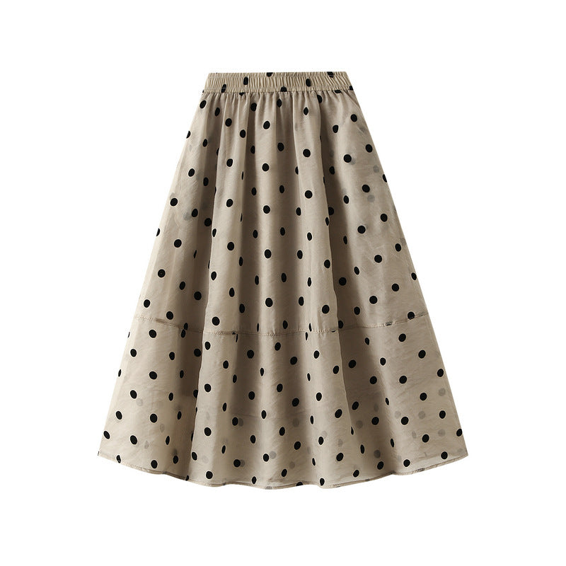Polka Dot Twilight Cloud Yarn A-Line Skirt