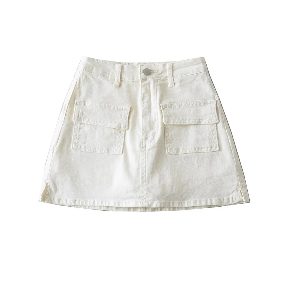 A-Line Denim Mini Skirt and Half Skirt