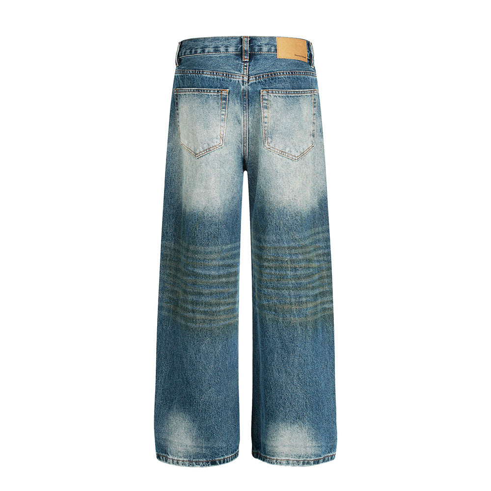Playful Post-Apocalyptic Distressed Denim Trousers