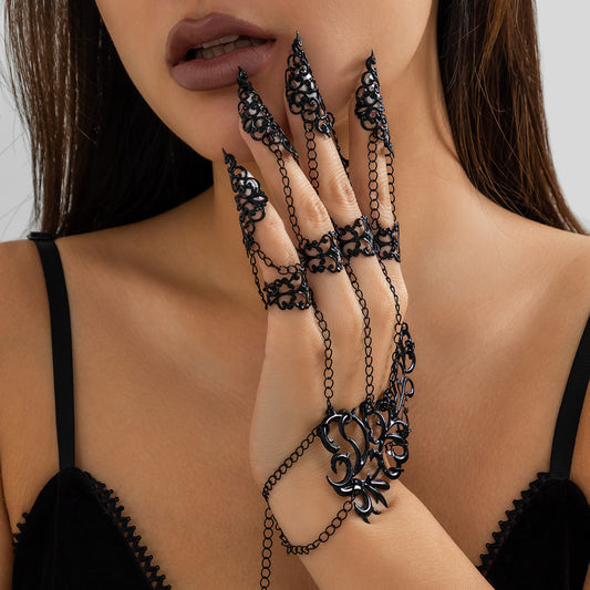 Gothic Hollow Conical Nail Covers - Punk Fashion Finger Accessories