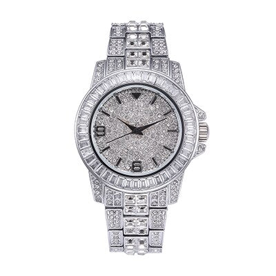 Luxury Iced Out Diamond Watch for Men - Waterproof Quartz