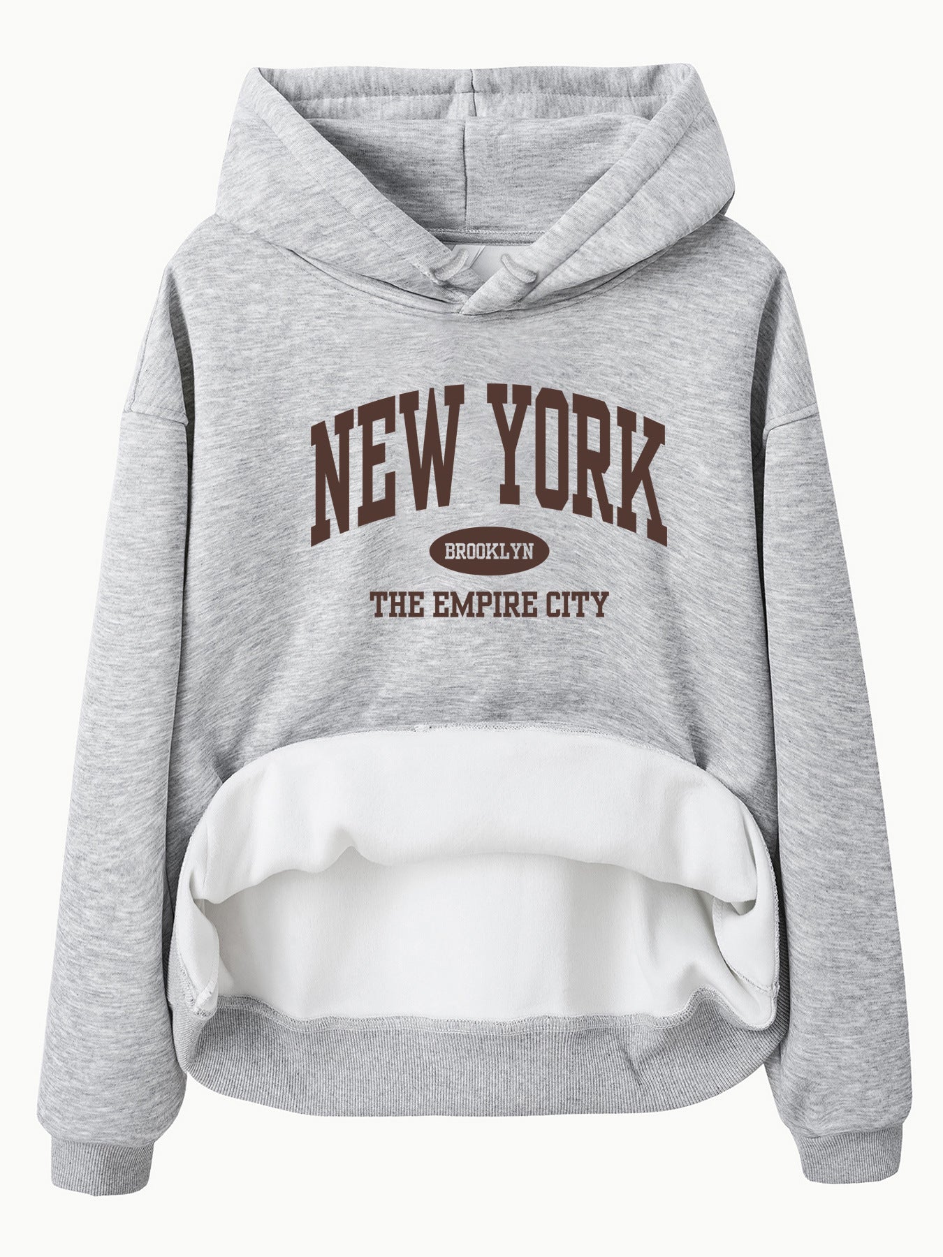 Velvet Hoodie with NEW YORK BROOKLYN Print