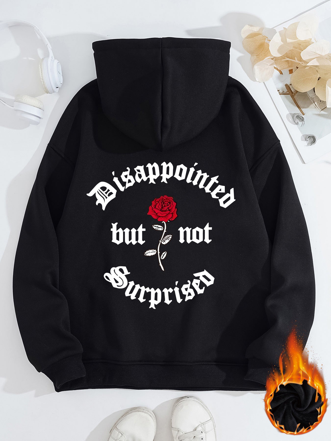 Disappointed Sweatshirt in Harajuku Style with Print and Lantern Sleeves