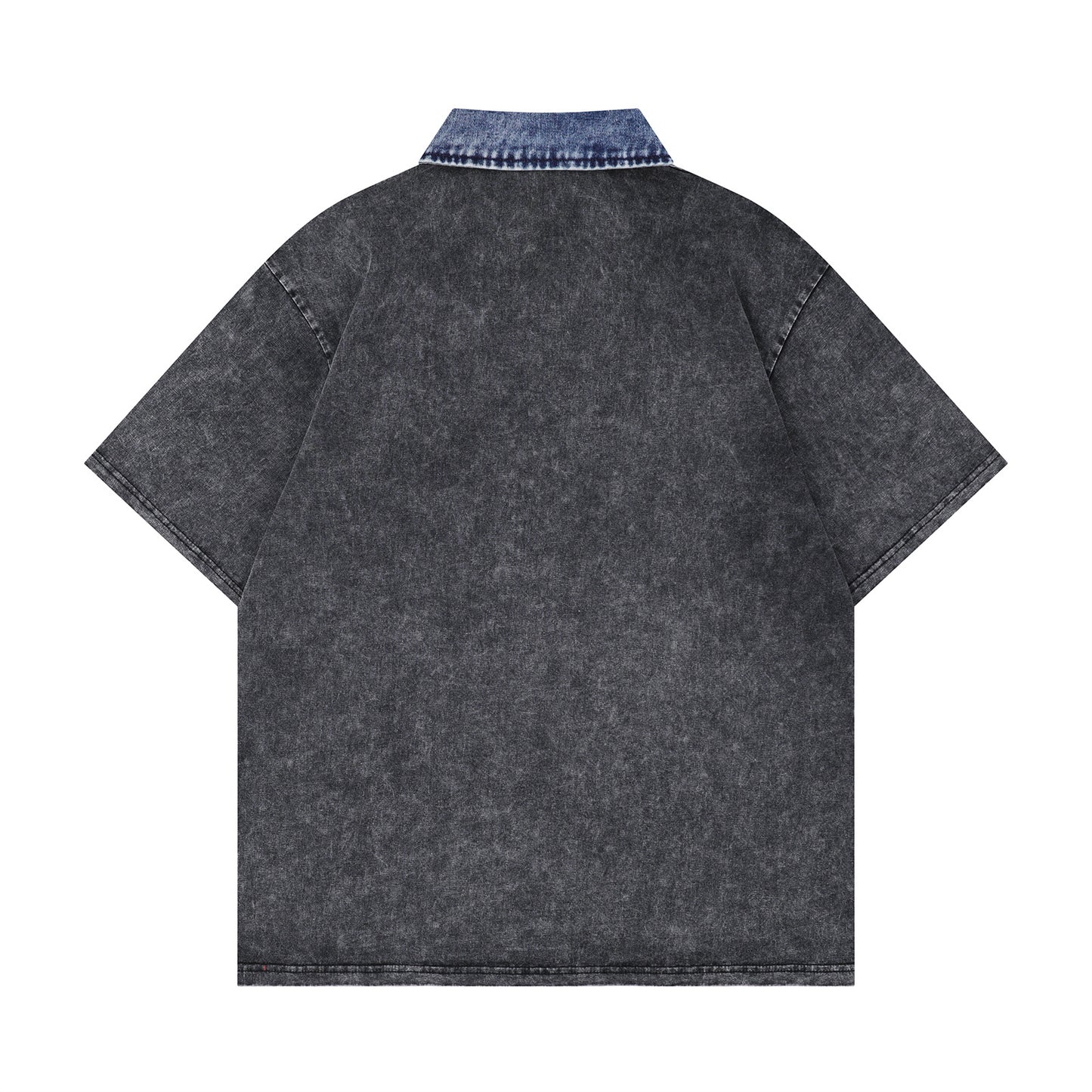 Harajuku Style Spliced Letter Print Polo Tee - Men's Casual Top
