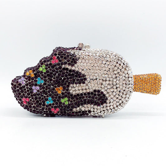 Ice Cream Diamond Evening Clutch Bag - Kawaii Rhinestone Purse