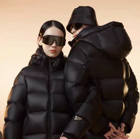 Harajuku Style Black Gold Down Bubble Coat Jacket