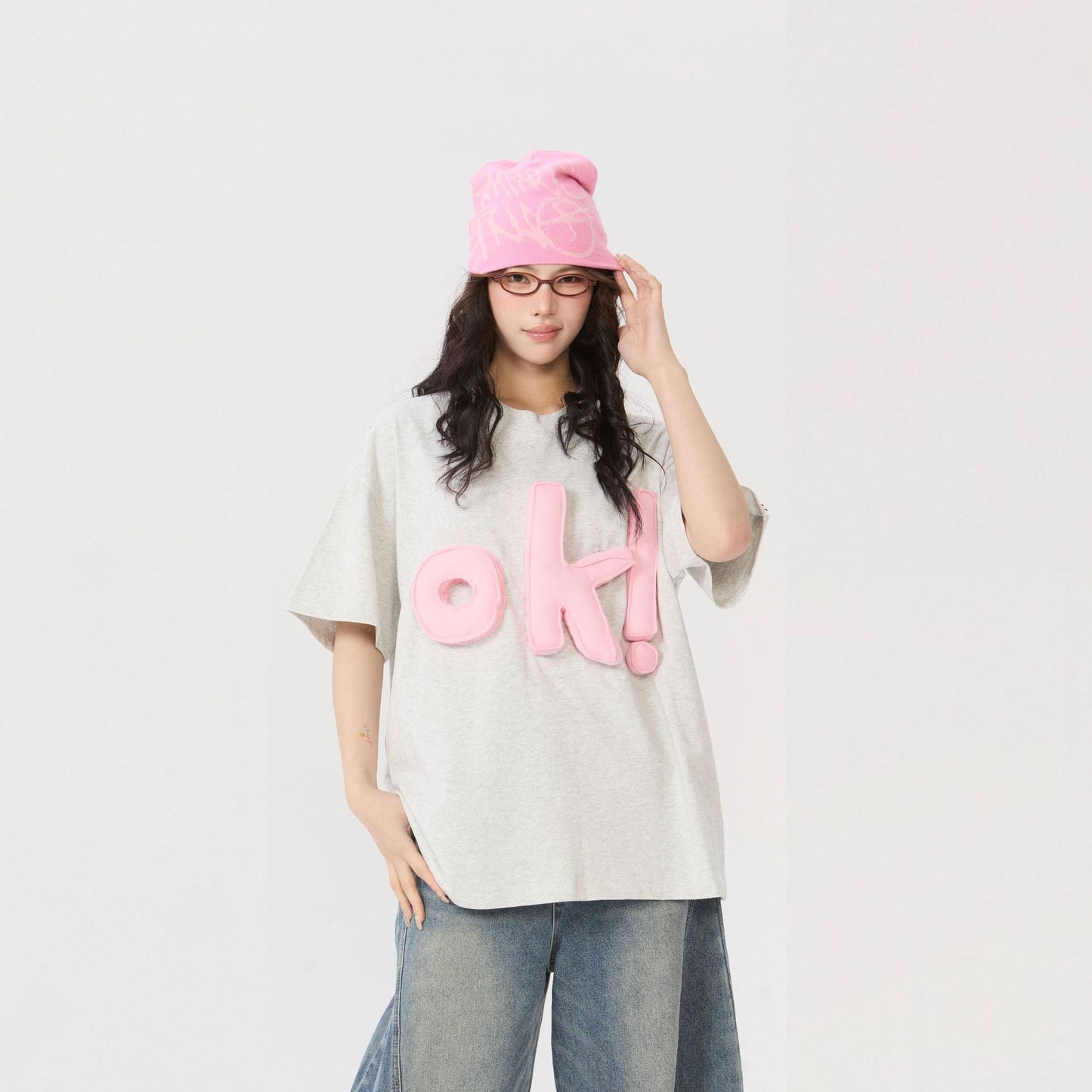 Retro 3D Letter T-Shirt for Women - Harajuku Fashion