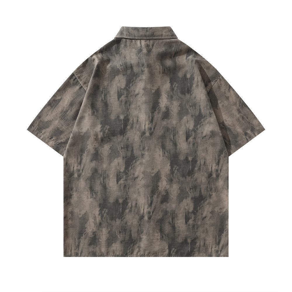 Tie Dye Camouflage Short-Sleeved Shirt — Harajuku Street Trend