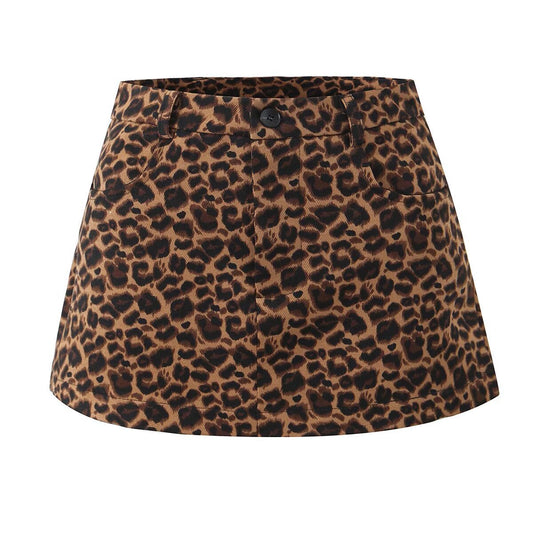 Animal Pattern Slim Fit A-Line Skirt - Harajuku Style