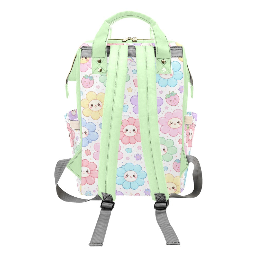 Pastel Harajuku Floral Pattern Multi-Function Backpack
