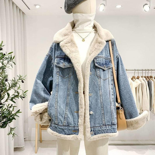 Reversible Lambswool Denim Jacket for Women