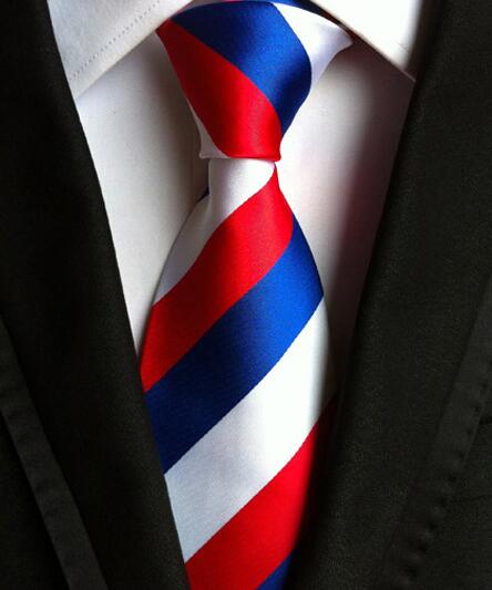 Classic Yellow & Navy Blue Striped Silk Tie