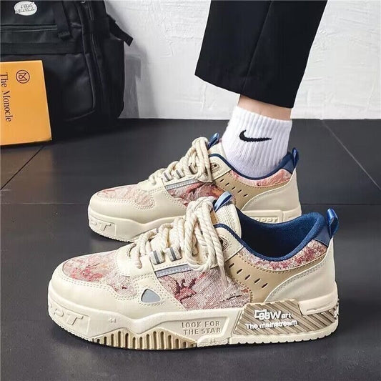 Men's Playful Breathable Canvas Shoes - Trendy Dad Sneakers