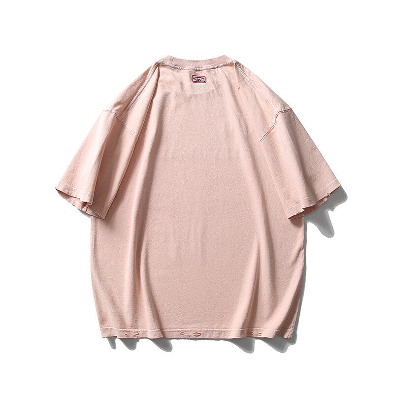 Retro Letter Printed Jersey T-Shirt - Harajuku Style