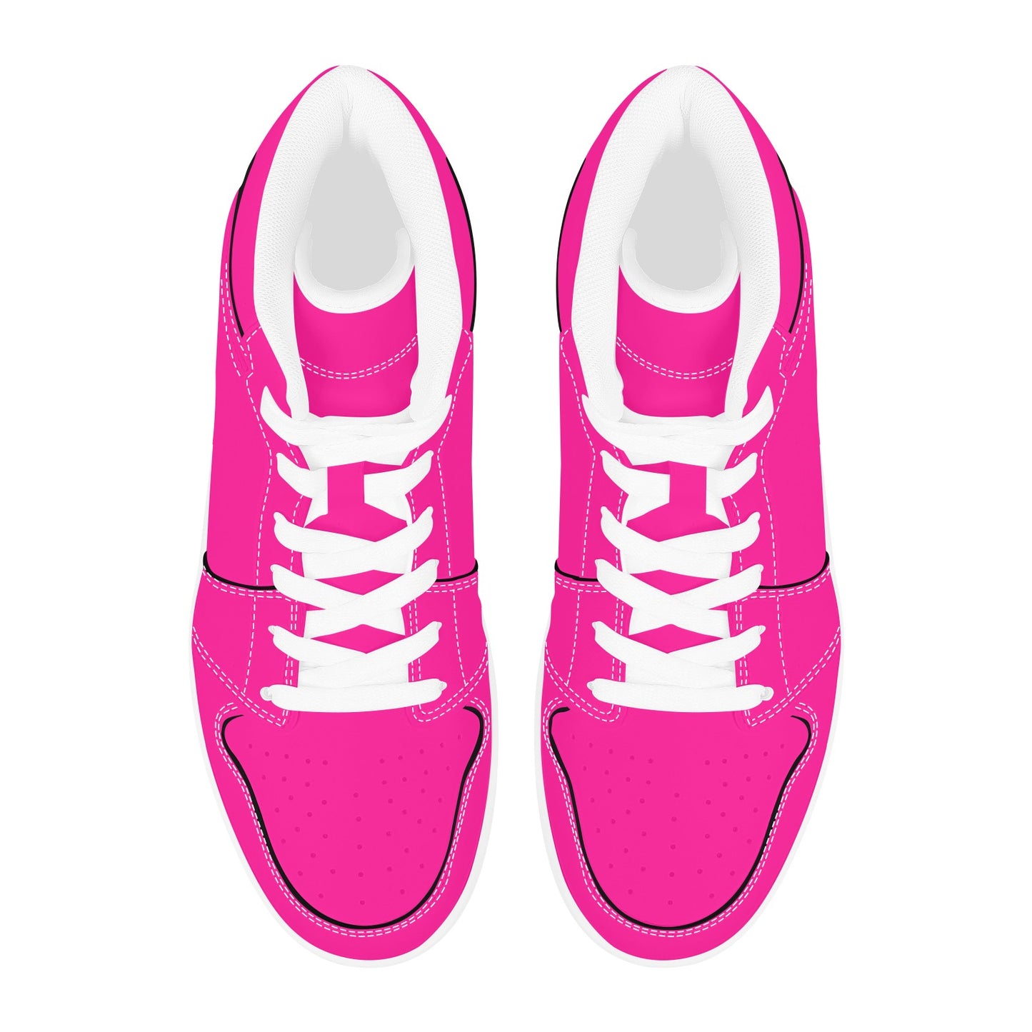 Highlighter Hot Pink Men's High Top Sneakers