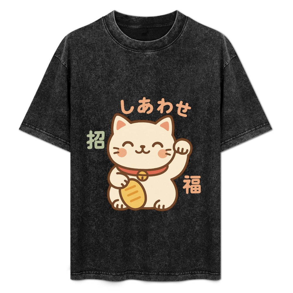 Harajuku Kawaii Lucky Cat T-Shirt