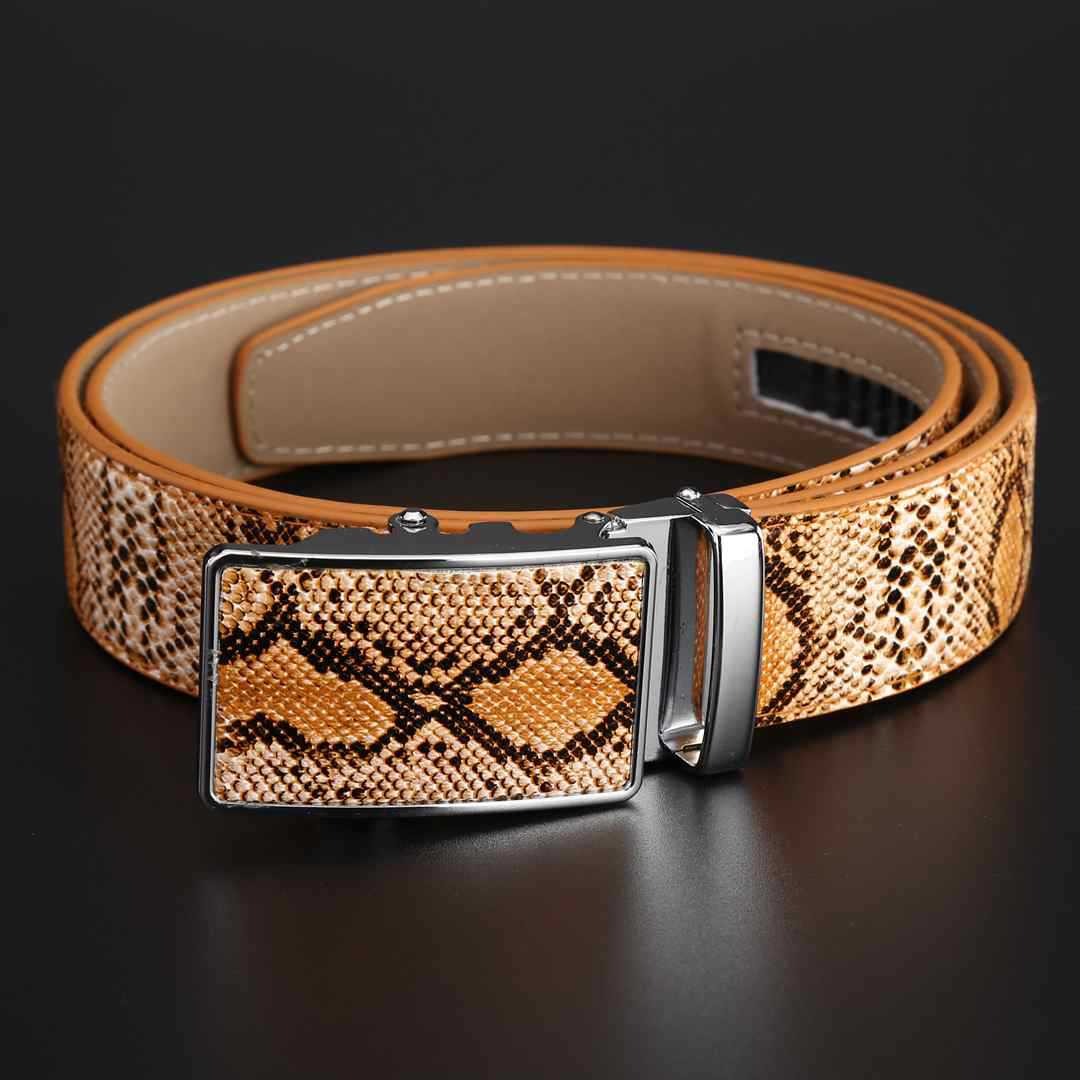 Playful Cowhide Leather Automatic Buckle Belt