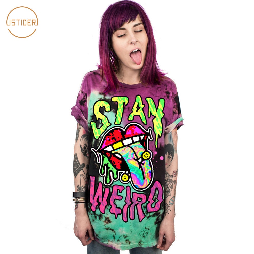 Stay Weird Punk Tee - Harajuku Style Women T-Shirt