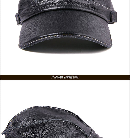 Harajuku Style Red Genuine Leather Snapback Baseball Cap