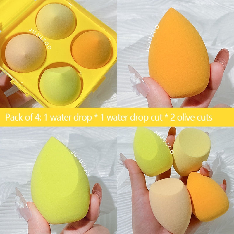 4PCS Water Drop Beauty Makeup Sponges - Blending Puffs