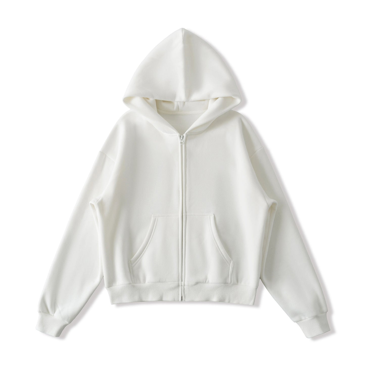 Velvet Hooded Zipper Long Sleeve Sweatshirt Jacket