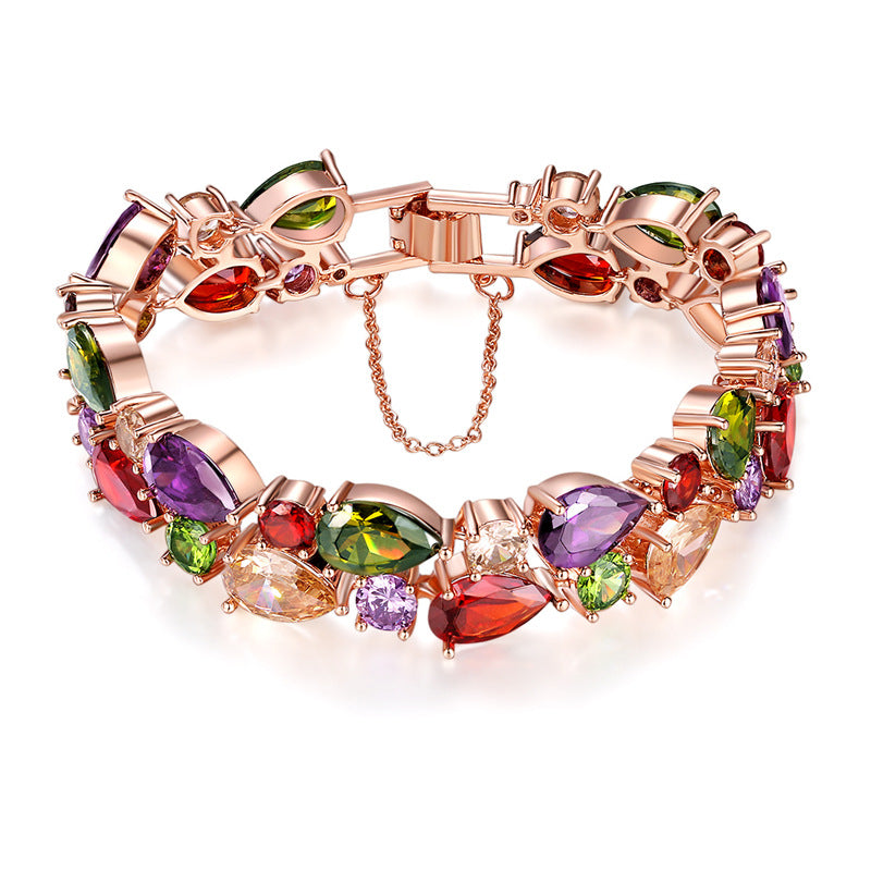 Mona Lisa Colorful Zircon Bracelet in Rose Gold
