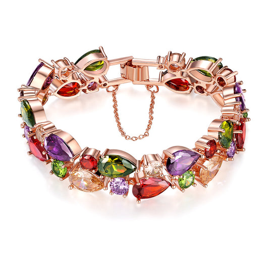 Mona Lisa Colorful Zircon Bracelet in Rose Gold